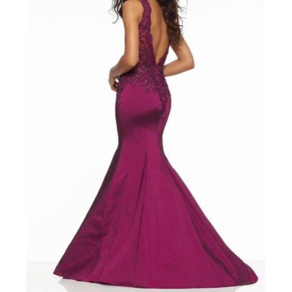 Morilee Madeline Gardner Navy Blue Mermaid Gown Size 6 - Picture 3 of 9